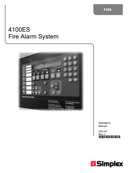Simplex 4100ES Fire Alarm System Operators Manual